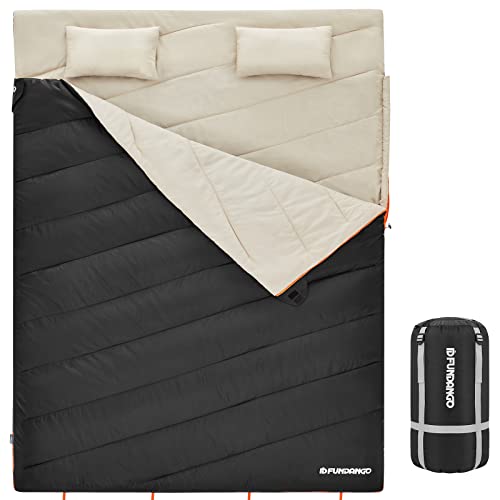 FUNDANGO Doppelschlafsack für 2 Personen für Erwachsene kompakt...