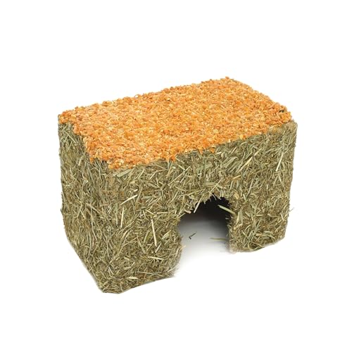 Rosewood Naturals Small Carrot Cottage for Small Animals - Edible Toy Hay House Den and Hideout for Hamsters Gerbils and Mice