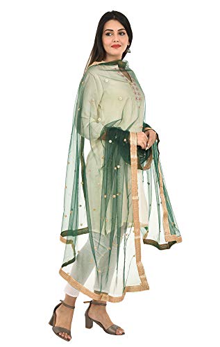 Image of YOUTHQUAKE Women's Embroidered Net Dupatta