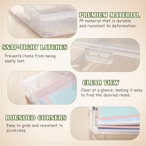 Image of Jetec 6 Pieces Mini Plastic Clear Beads Storage Containers Box for Collecting Small Items, Beads, Jewelry, Business Cards, Game Pieces, Crafts (13.3 x 9.3 x 2 Inch)