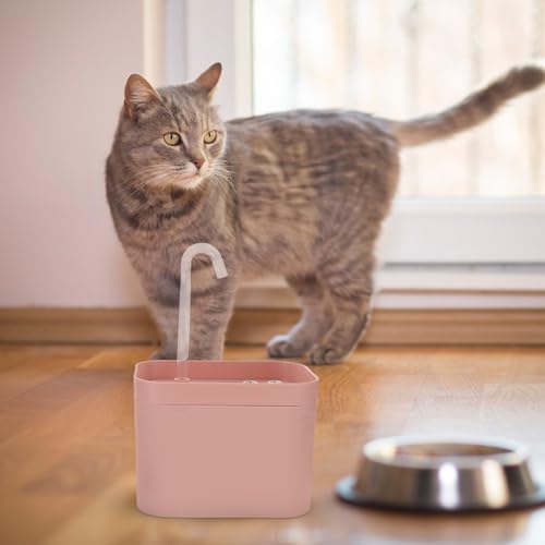 Fuente de agua automática para gatos y perros color rosa miniatura 3