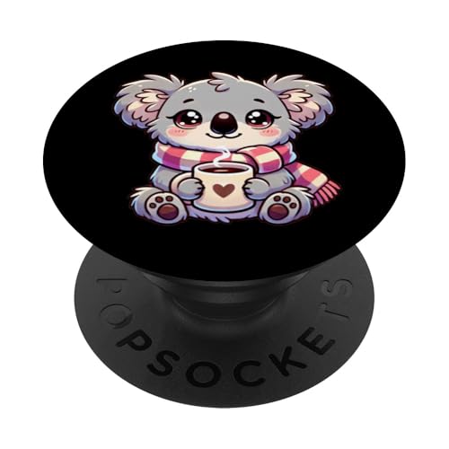 Koala de Navidad & Café Mujeres Koala Lover PopSockets PopGrip Adhesivo