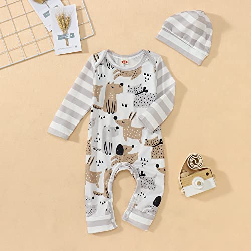 Boutikome Infant Baby Boy Outfit Retro Cowboy Partner Howdy Letter Graphic Romper Newborn Onesie Jumpsuit Hat 2Pcs Clothes #TOP1