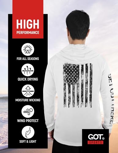 GOT Sports UPF 50+ Hooded Fishing Shirt for Men Women - Long Sleeve Hoodie T Shirts - UV Sun Protection, Lightweight4