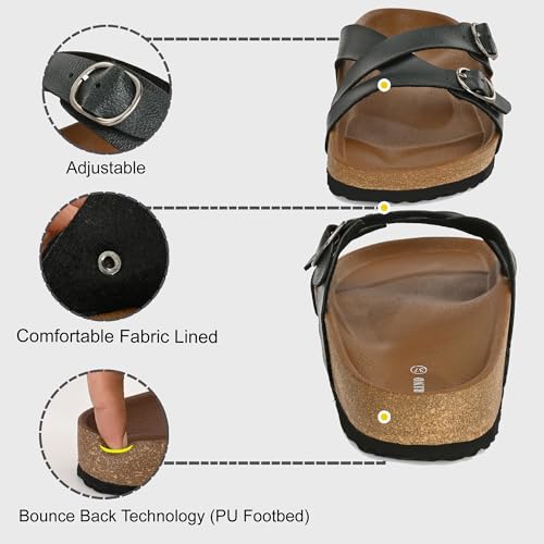 Image of Centrino Women's Berkin-Style Slip-On Sandals | Open Toe Design | Soft PU Footbed | Lightweight & Comfortable | Arch Support | On-Grip Sole | Casual Outdoor Wear (9224)