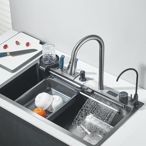 Evier Cuisine Multifonction avec Haute Pression Bec...