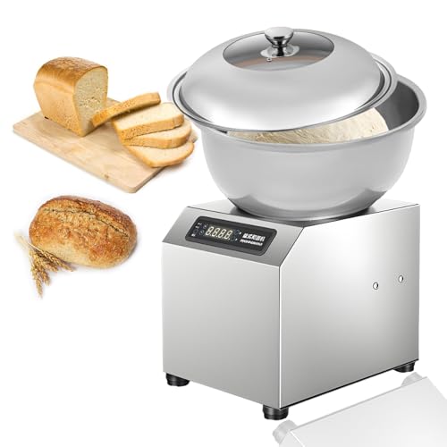 HCAUYNN Amasadora 1800W, Máquina eléctrica para Masa de Pizza 8kg Gran Capacidad, con Doble rotación en Acero Inoxidable para masas comerciales de Pan, Pizza y empanadillas 8kg(18lbs)