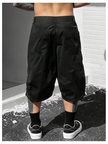 GORGLITTER Men's Summer Cargo Shorts Elastic High Waist Wide Leg Athletic Gym Basketball Drawstring Workout Shorts2