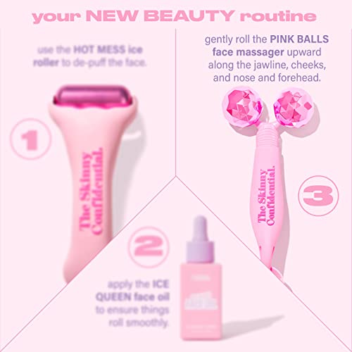 The Skinny Confidential Pink Balls Face Massager, Sculpt, Firm & Chisel In Seconds, Face Sculpting Tool For Lymphatic Drainage & Debloating, Professional Facial Massage, Elevate Skin Care Routine #TOP5