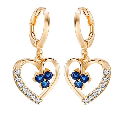 Boucles d'oreilles en or jaune 14K et cœur pour sublimer vos soirées