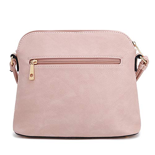 Image of SG SUGU Lunar Lightweight Medium Dome Crossbody Bag Shoulder Bag with Tassel | Zipper Pocket | Adjustable Strap