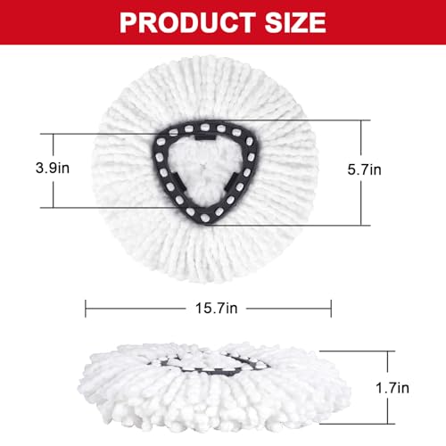 Image of 10 Pack Spin Mop Replacement Head Mop Refill Compatible with Ocedar Triangle Swivel Mops Microfiber Swivel Mop Refill,Deep Clean,Machine Washable and Easy to Replace