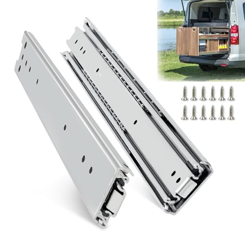 VITERLYNX Heavy Duty 36 Inch Drawer Slides, 200 lb Load Capacity, Side Mount, Full Extension, Ball Bearing, Cabinet Tool Box Rail, 1/2" Thick Clearance, 1 Pair by Viterlynx - Used condition - US$53.67