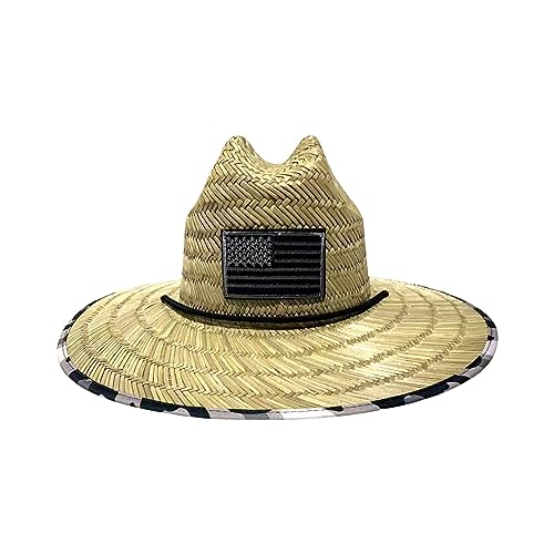 Image of Printed Pattern Straw Sun Hat