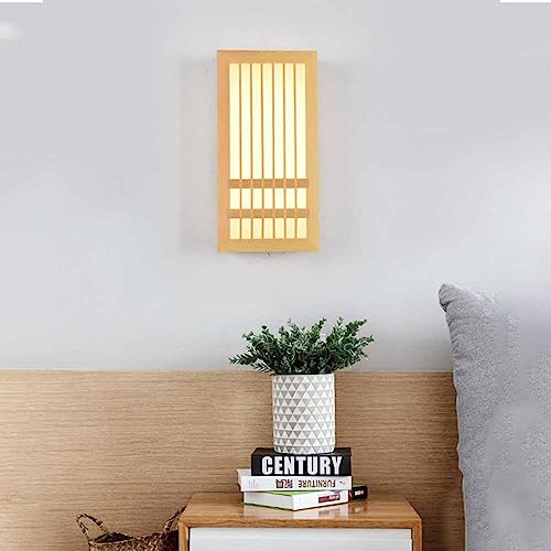 Lámparas de ambiente para sala de estar con aplique de pared rectangular de estilo japonés 8