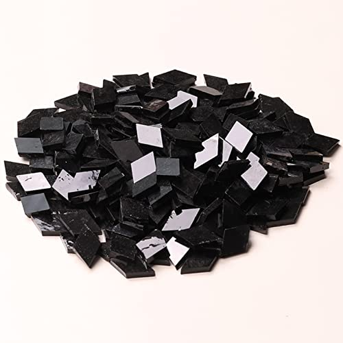 Mosaikfliesen - Glas-Rhombus-Mosaikfliesen-Sortiment - 1 x 1 cm gemischte Farben Glasfliese - 245 Stück/200 g Bastel- und Fliesenspiegel (schwarz) Cover
