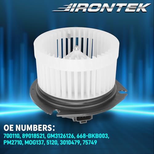 Image of IRONTEK 700110 HVAC Blower Motor Assembly for 2002-2005 for Cadillac Deville, 2003-04 Seville, 2002-03 for Oldsmobile Aurora, 2002-2005 for Buick Lesabre, 2002-05 for Pontiac Bonneville 89018521