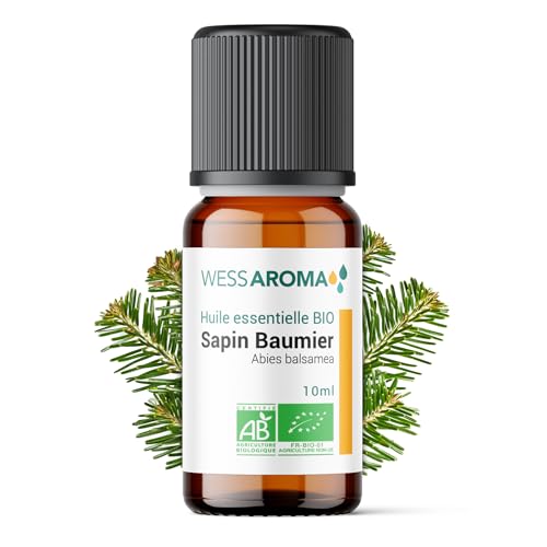 Olio essenziale biologico di abete balsamo, 10 ml, certificato AB, 100% puro e naturale, chemipea HEBBD, pratiche agricole sostenibili, analizzato e confezionato in Francia