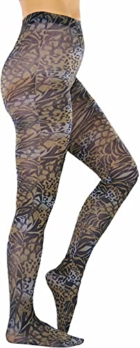 Image of ToBeInStyle Women's Vibrant Multicolor Animal Print Pantyhose Assorted Hosiery