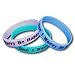 EKNA Set di 3 bracciali fitness con scritta in lingua inglese Don't Worry Be Happy – Braccialetti in silicone di colore blu, verde e rosa con effetto luminoso – Glow in The Dark Wristbands