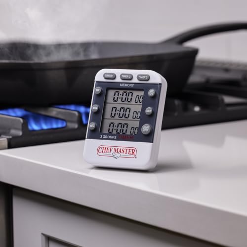 Minuteur de cuisine numérique Chef Master 90271 avec comptage haut bas et grand écran - 6