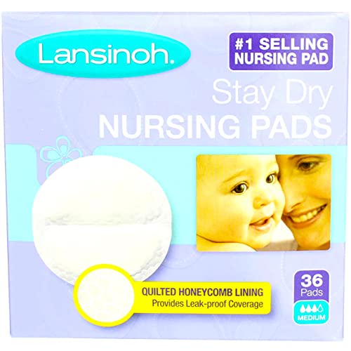 Lansinoh Stay Dry Nursing Pads Medium 36 Each (Pack of 8)