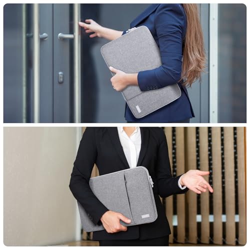 Losong Protective Carrying Sleeve for 15.6 Inch Portable Monitors, Water Resistant Laptop Display Bag with Accessory Pocket, Size-15.3"x9.8" Gray