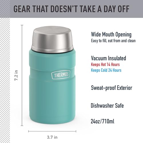 Image of THERMOS Stainless King Vacuum-Insulated Food Jar, 24 Ounce, Matte Teal