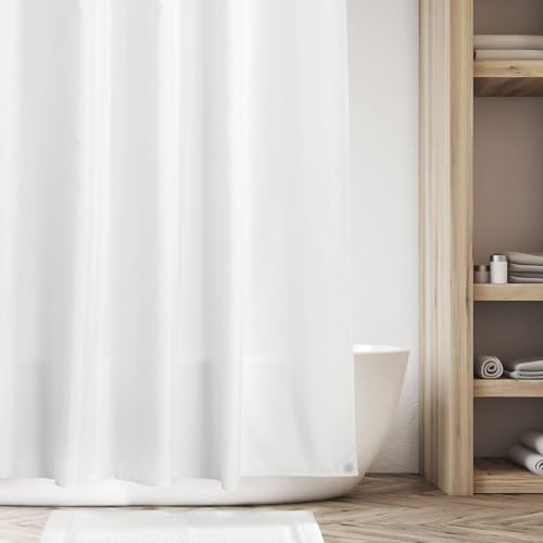 Mdesign 5475MDSC Heavy Duty Flat Weave Polyester Fabric Shower Curtain Liner thumb #2
