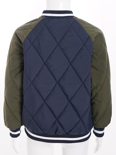 Unisex Kids Zipper Baseball Jacket with Letter Print Boys Girls Varsity School Uniform Casual Daily Coat4