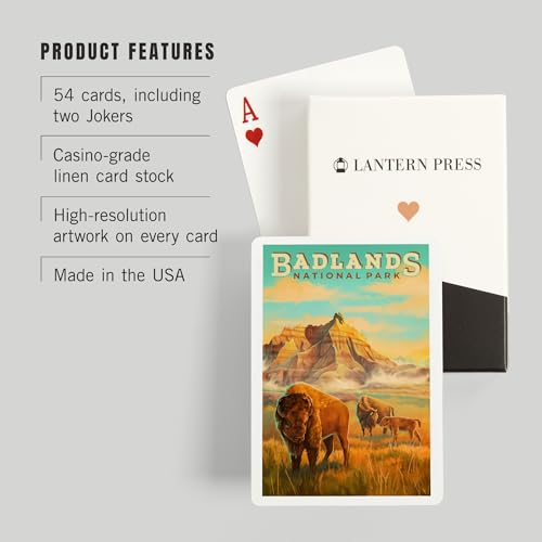 Lantern Press Naipes Póker Badlands National Park 52 Cartas miniatura 3