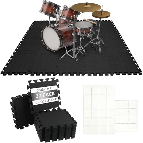 GOGHOST 20 PCS Sound Absorbing Interlocking Floor Mats Pads 11.8