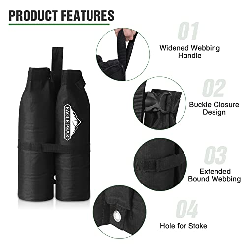 Image of EAGLE PEAK Canopy Weight Bags 4-Pack, Heavy Duty Sand Bags for Pop Up Canopy Tent, Gazebo, and Greenhouse (Sand Not Included)