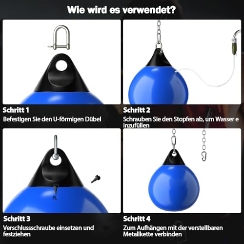 Sac à eau de boxe à absorption de choc FANTASK avec chaîne réglable