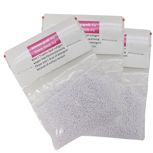 3 x 3 g grober Schnee für Schneekugel zum Basteln für DIY Bastelset...