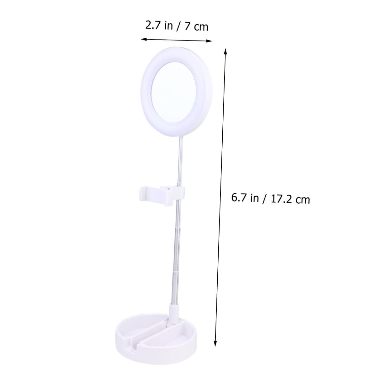 Lampada da Tavolo LED con Luce ad Anello per Selfie e Trucco Supporto Regolabile per Cellulare Multifunzione con Controllo Luminosità per Video Fotografia e Makeup