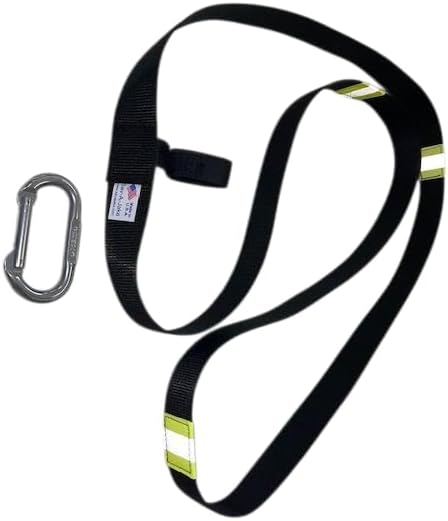 Fire Hose Support Tool w/Reflective Trim and Carabiner (Aluminum spring gate carabiner)