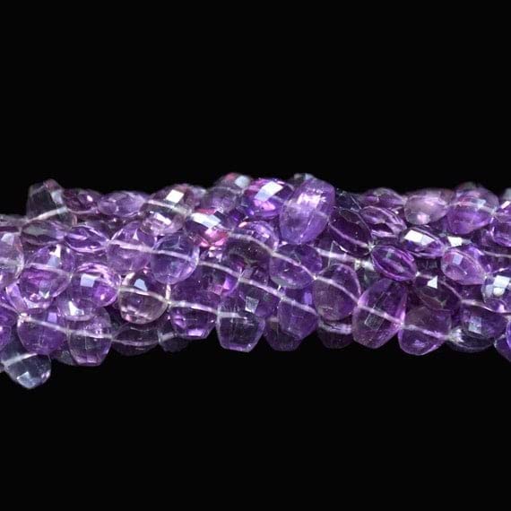 Améthyste rose ovale facettée pour création de bijoux uniques en perles naturelles de lithothérapie
