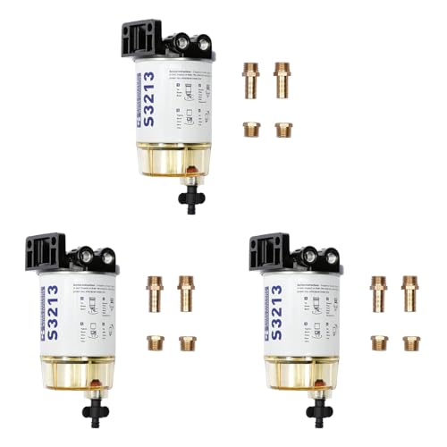 Pack 3 Filtros Separadores de Agua Combustible S3213 para Motores Fueraborda Mercury 35-60494-1