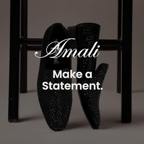 Image of Amali Men's Embellished Velvet Tuxedo Loafers, Smoking Slippers