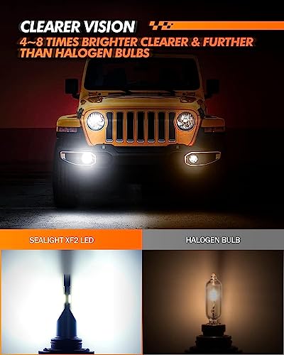 Image of SEALIGHT 5202 LED Fog Light Bulbs Or DRL, 5201 PS19W PS24W Fog Lights LED Light for Car, 20000RPM Turbo Fan Strong Penetration,600% Brightness Upgrade Fog Bulbs, Pack of 2