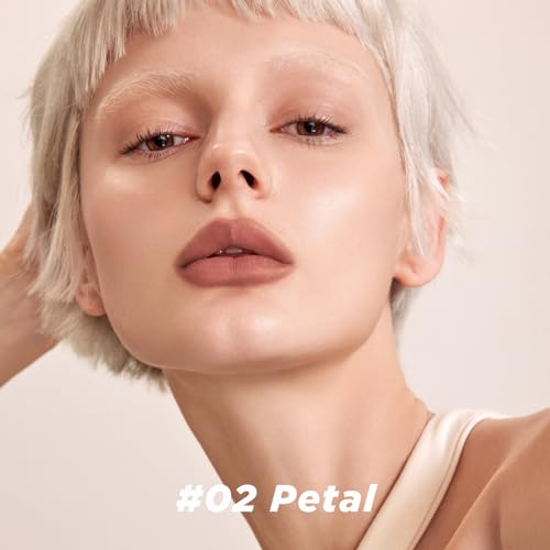 Image of ITY Velvet Matte Finish Lip Stain-Mousse Textured Lip Clay, Nude Shade, Conceals Lip Lines, Rich Pigment Lip Tint Lipsticks, 0.14 oz (4g) in Petal
