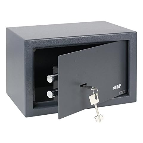 HMF 49200-11 Safe, Furniture Safe Doublebit Lock, Home Security Safe, 31 x 20 x 20 cm, anthracite Cover