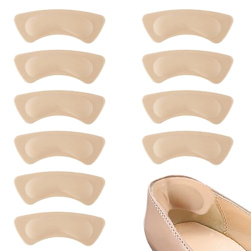 Image of NOWFRESH Heel Grips for Womens Shoes - 10 Pairs Self-Adhesive Heel Pads, Cushion Inserts for High Heels，Prevent Blisters & Slip, Comfort Fit for Women (Beige)