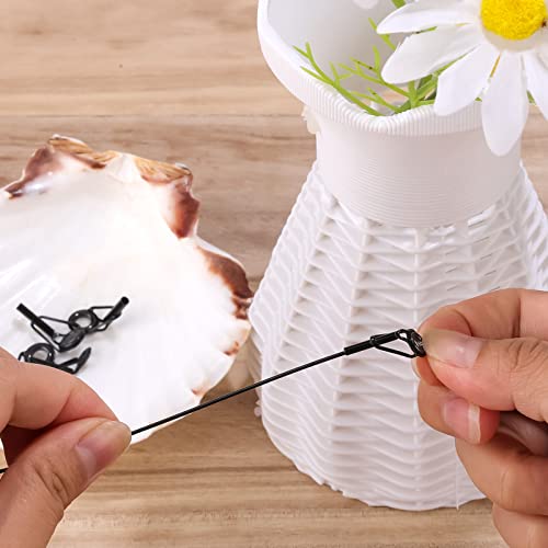 Foto von KINBOM 8 Stück Rutenspitzen Reparaturset, Edelstahl Ersatz Rutenspitzen Führungsringe Angelrute Reparatur kit Keramik Führungsringe für Angelruten für Süßwasser Salzwasserruten (Schwarz)