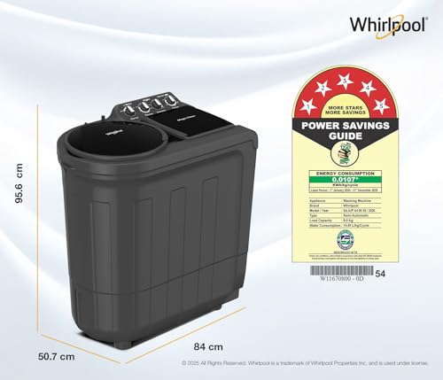 Whirlpool 9 kg 5 Star Semi-Automatic Top Loading Washing Machine (MAGIC CLEAN 9 GREY DAZZLE (10YR)-S, 15 Mint Quick Wash, 2026 Model) view 2