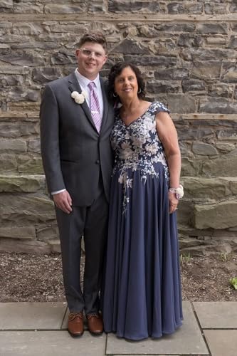 Embroidery V Neck Mother of The Bride Dresses for Wedding 2025 Lace Chiffon Maxi Formal Mother Groom Dress with Slits4