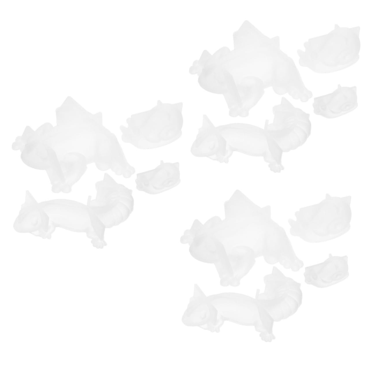 HOMSFOU 3 Ensembles Moule Décoratif pour Petits Animaux Moules Décoratifs en Forme De Grenouille Moules Réutilisables pour Fabrication De Statues d'animaux Moule en 4 pièces * 3
