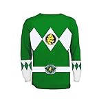 Power Rangers The Long Sleeve Ranger Costume Green T-Shirt (Adult Medium)