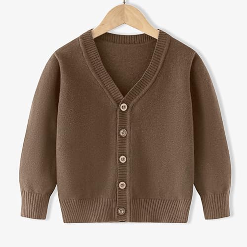 Girls Boys Basic Sweaters Fall School Uniform Kids V Neck Button Front Cardigan Knit Outerwear Comfy for Tween 2-13T2